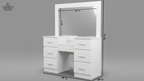 White Vanity Dressing Table with 7 Drawers & Mirror