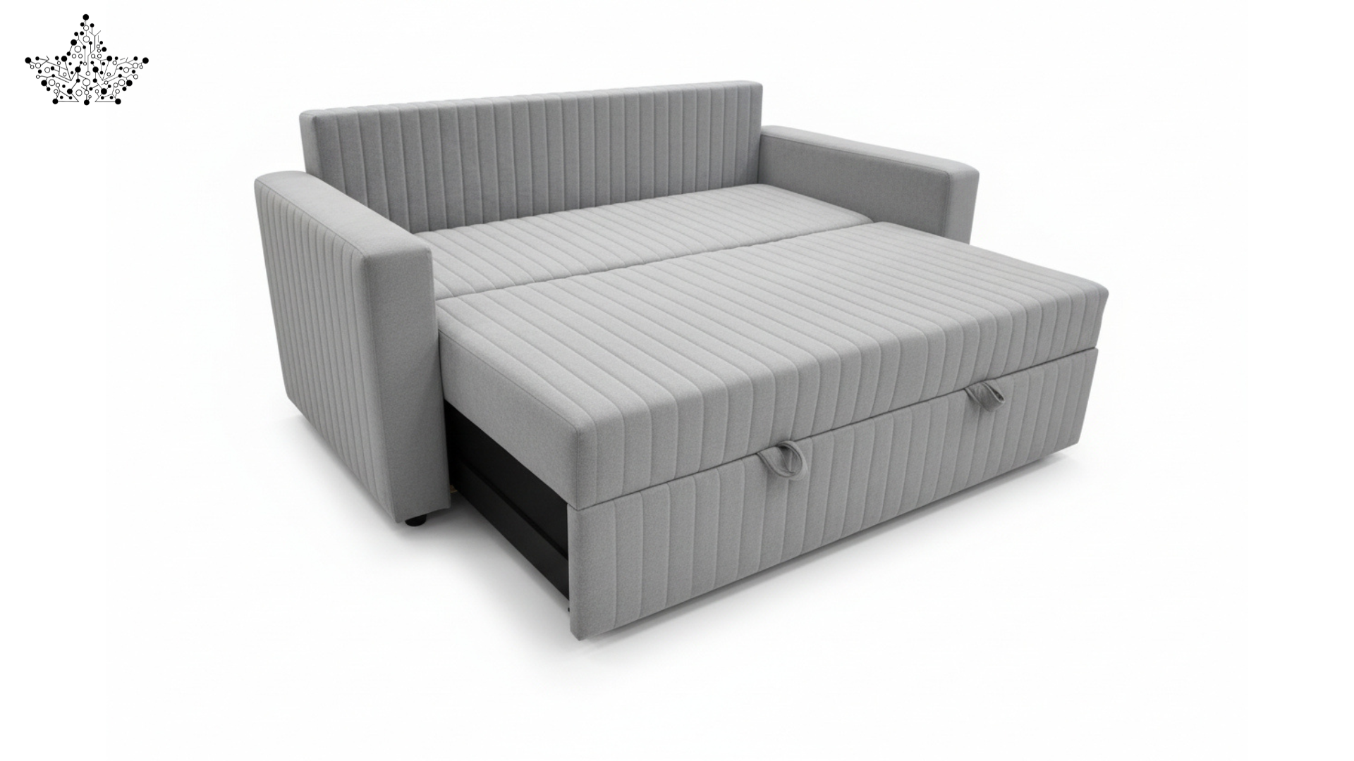 Sofa Cum Bed – Grey Velvet Pull Out
