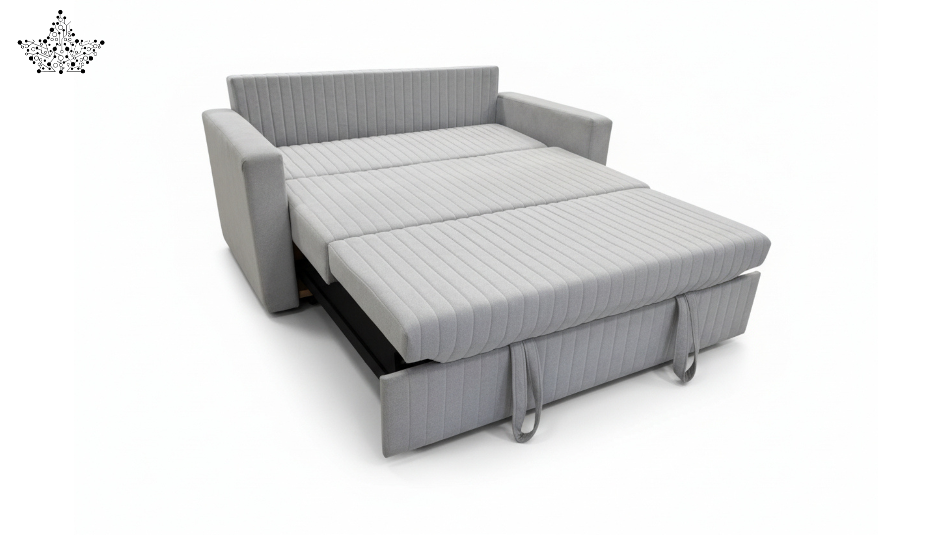 Sofa Cum Bed – Grey Velvet Pull Out