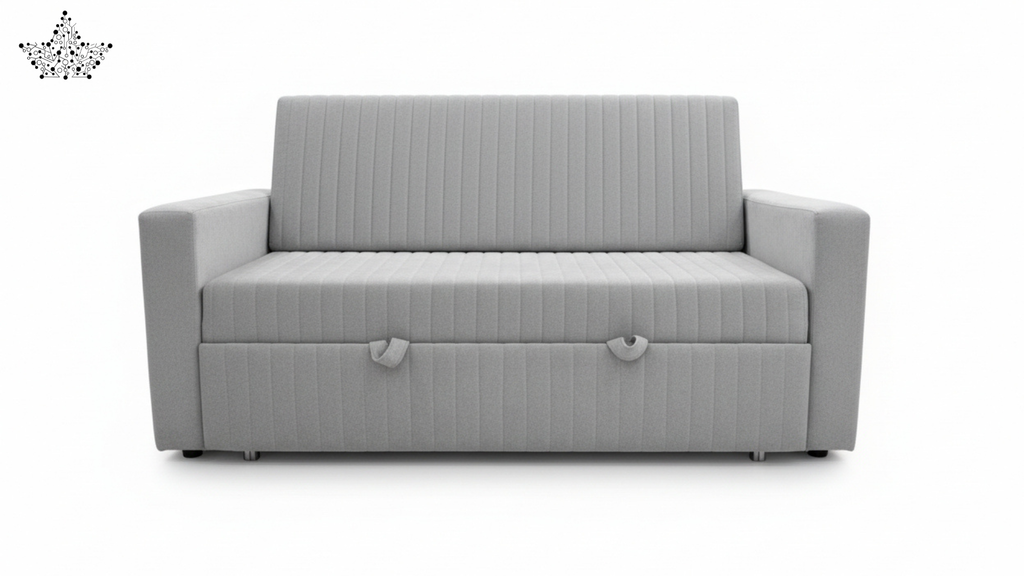 Gray sofa bed on a white background