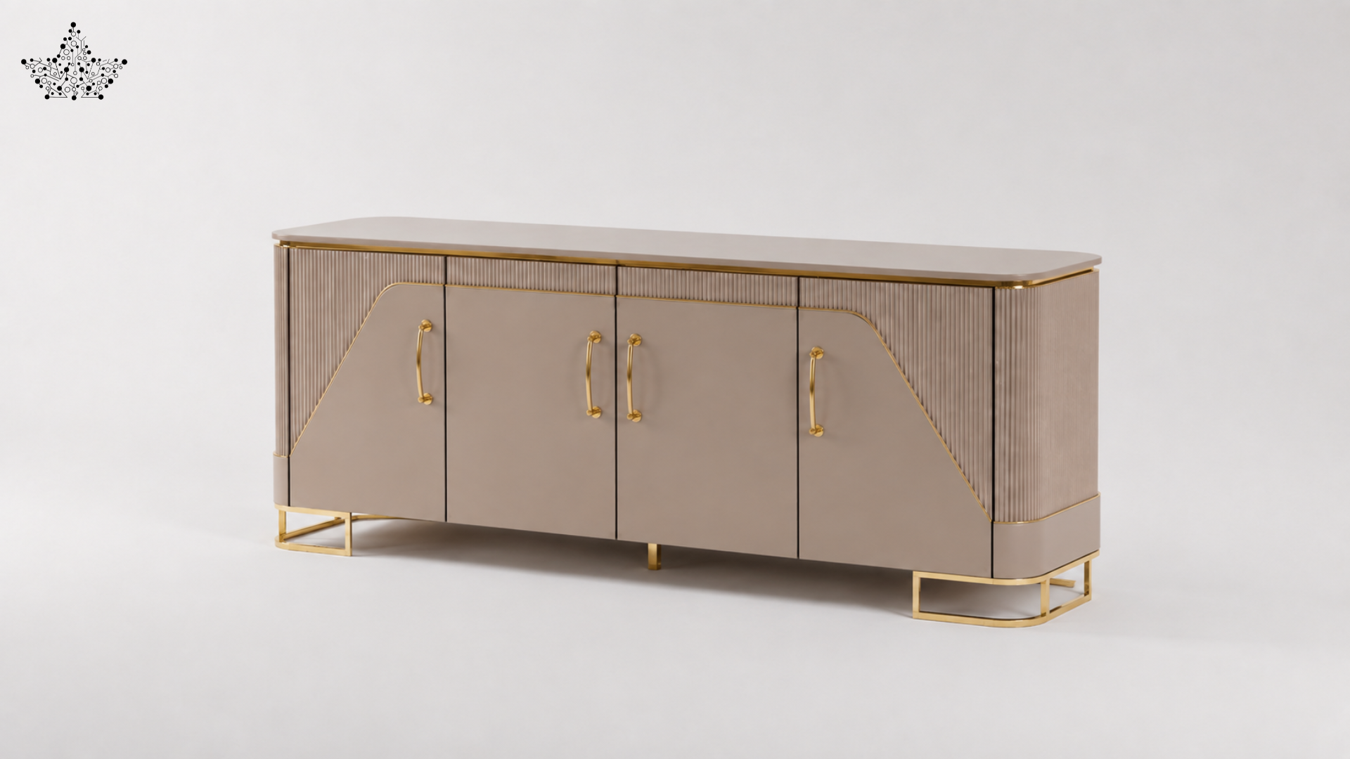 Luxe Gloss Sideboard - Mocha & Gold (6 ft.)