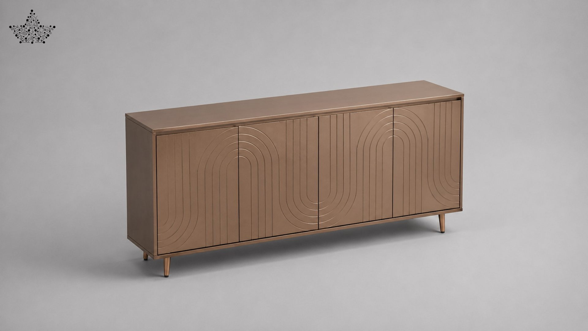 Arc Sideboard – Art Deco 4-Door Storage Cabinet