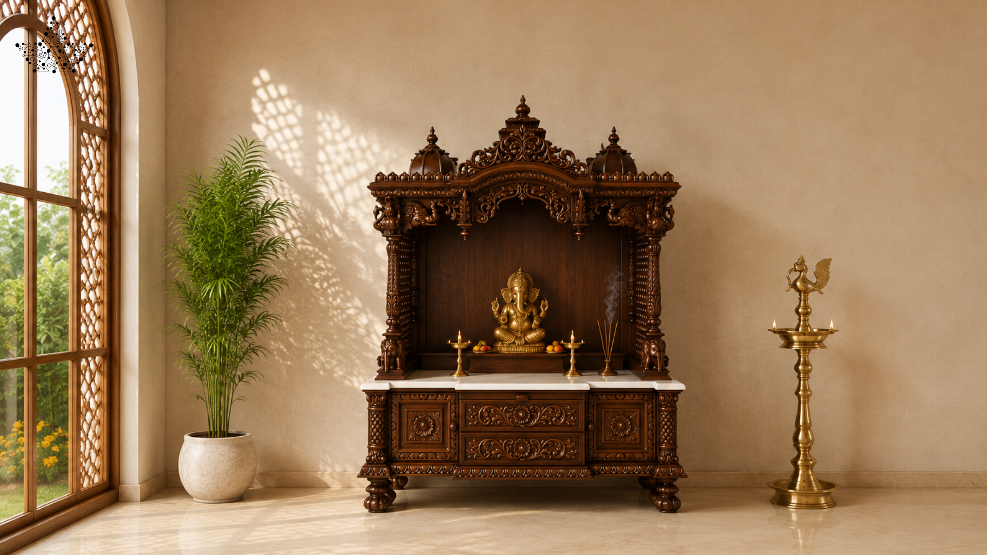 Traditional Arch Pooja Mandir