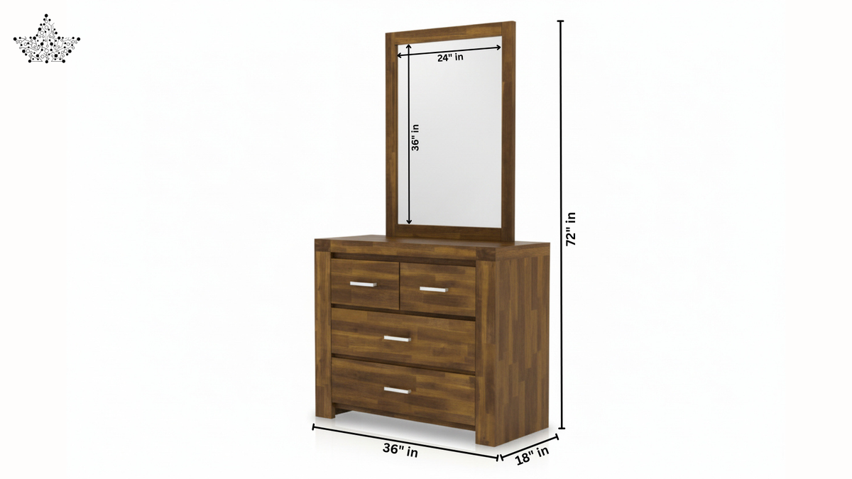 Solid Wood Dressing Table with Mirror